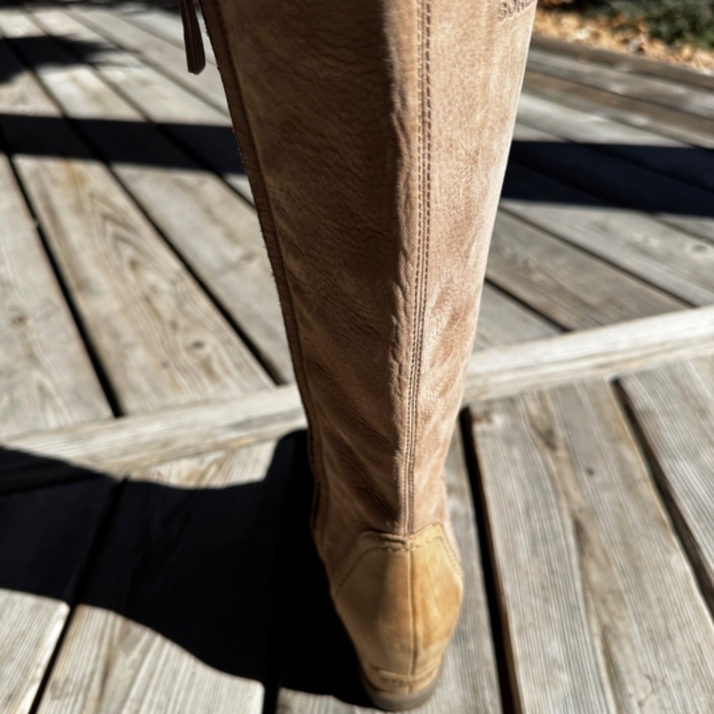 SOREL Joan of Arctic Wedge II Boots Tall Women's Beige Lace Up Size 8.5 - Picture 9 of 14